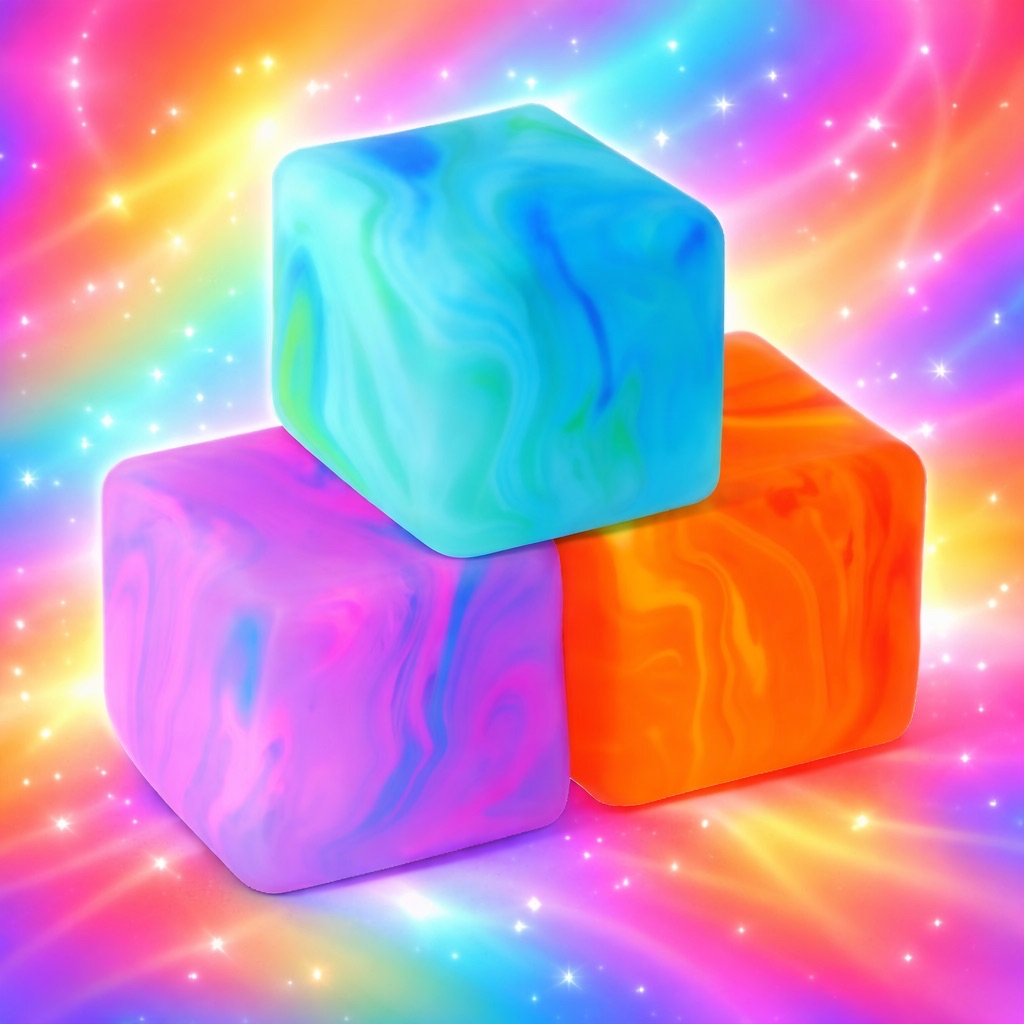 3 Classic Fidget Sqwishy Cubes
